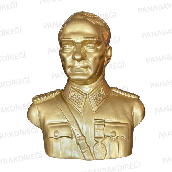 80 cm Mareşal Üniformalı Alüminyum Atatürk Büstü