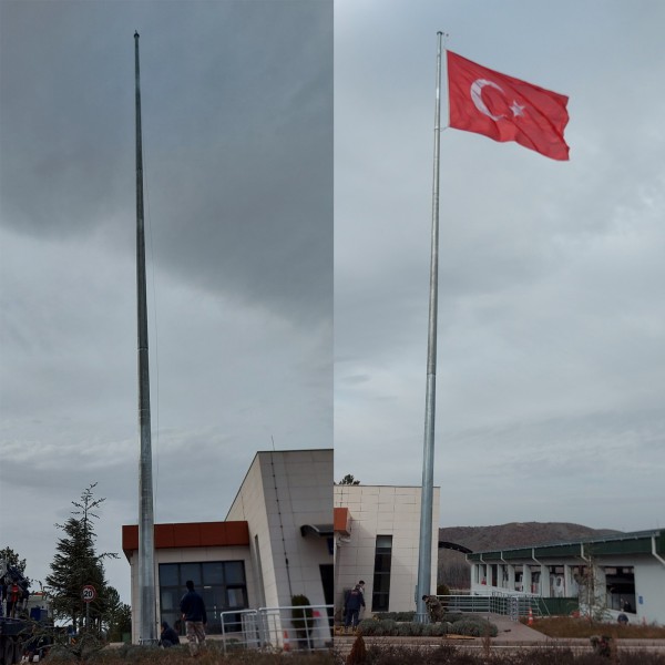 30 Metre Galvaniz Bayrak Direği
